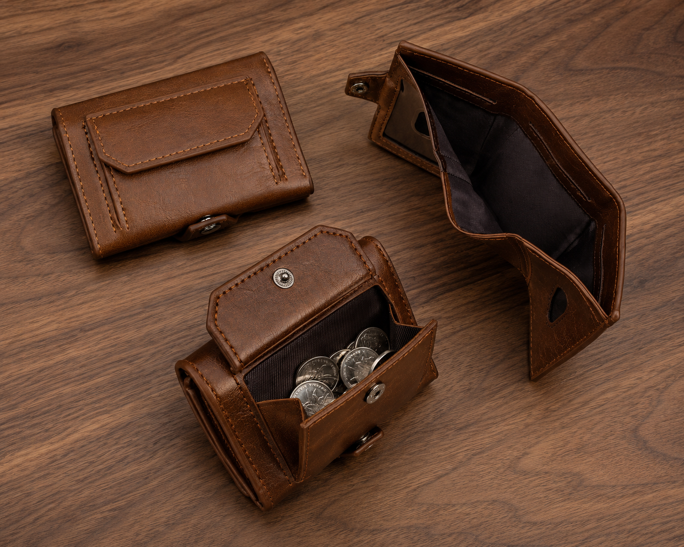 Portefeuille homme avec fermeture à boucle et porte-cartes