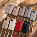Étui de téléphone avec porte-cartes et cordon pour iPhone