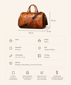 Sac de Voyage en Cuir Fait Main